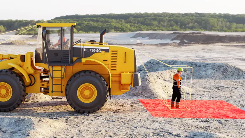 pedestrian proximity detection system at a mining site